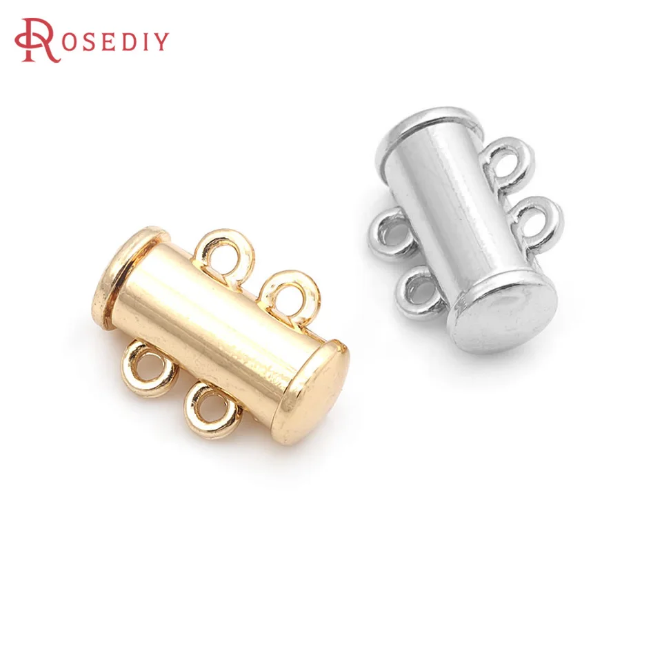 6 setov 18k zlatá farebná mosadz 2 riadky Magnetický náhrdelník Náramky Pripojte splasky vysokokvalitné DIY šperky na výrobu dodávok náhrdelník