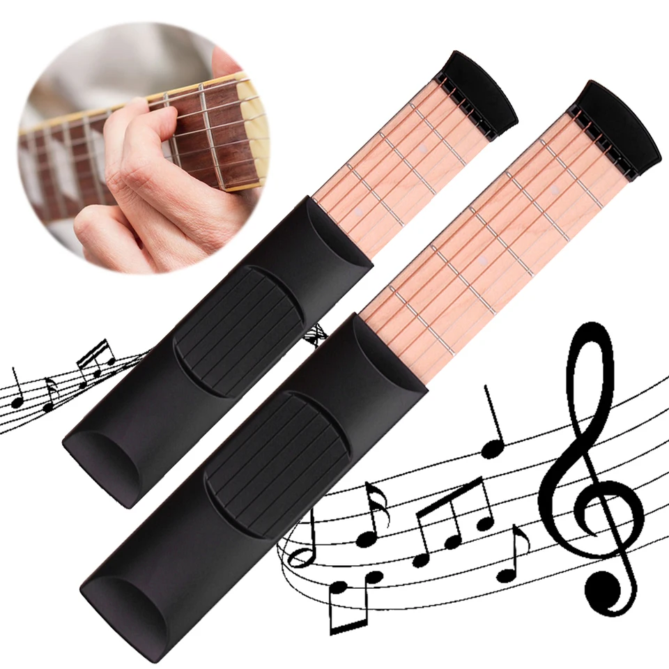6 String 4/6 Fret Prenosný vreckový gitarový krk Chord Trainer vrecko Guitar Practice Prenosný gitarový akord Practice Tool