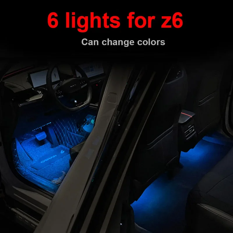 6 svetiel pre Changan Oshan Z6 2022 2023 Interiérové ​​osvetlenie LED farieb LED Atmosféra lampa dekorácie