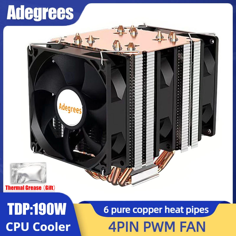 6 tepelných potrubí CPU chladič 4pin pwm PC PC Ventilátor pre tichý vzduch pre Intel LGA 1366 1700 1200 1150 1151 1155 2011 x79 x99 AM3 AM5 AM5