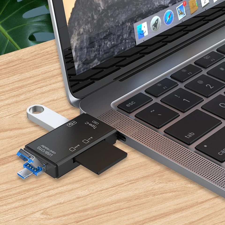 6 v 1 OTG Adaptér na čítanie kariet USB/Micro USB/Typ C TO SD TF Adaptér karty 480 MBPS USB 3.0 USB C KARTY pre počítač prenosného počítača