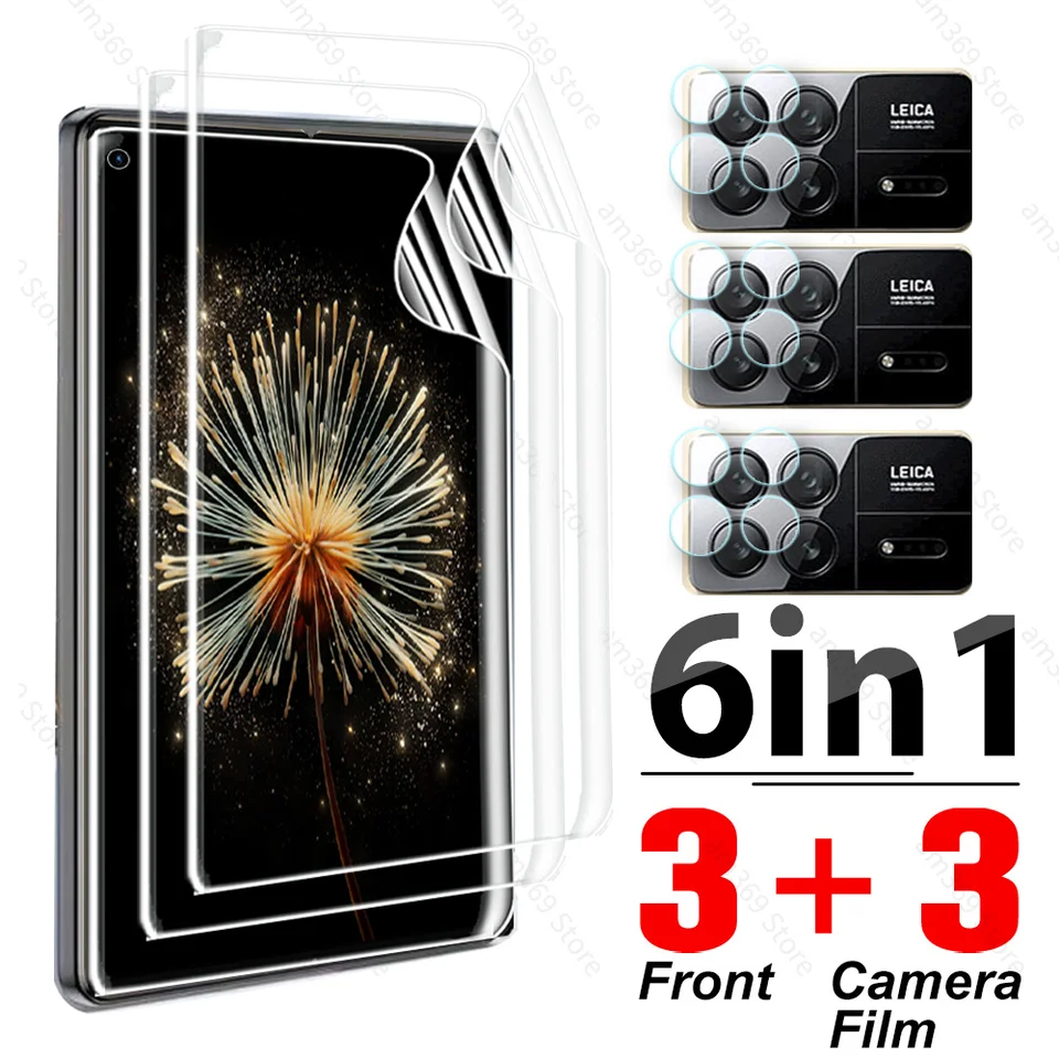 6-v-1 pre Xiaomi Mix Fold 3 5G Hydrogel Film Camera Glass Xiaomy Mi Mixfold 2 Fold3 Fold2 Mixfold3 Mixfold2 HD Ochrana obrazovky