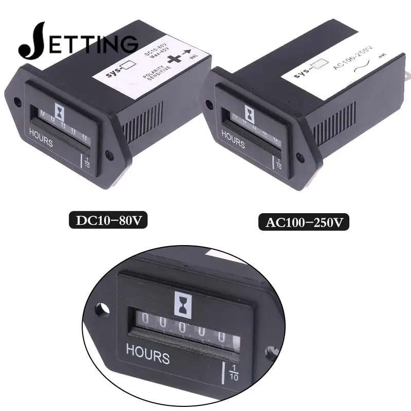 6 číslic 100-250 V AC 10-80V DC Hour Meter, Kompletné zapečatené počítadlo časovača SYS-1