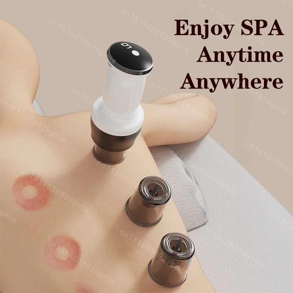 6 šálok elektrické vákuové zadné prísavky Masáže tela Antilululit Scraping Massager Sack Therapy Set Guasha Tool Tool