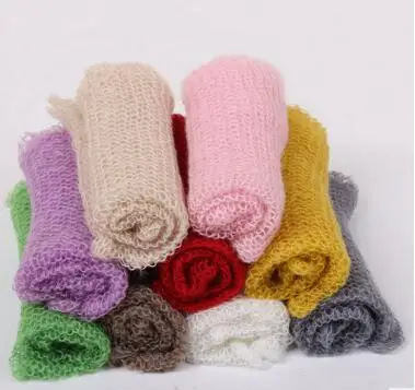 (60*40 cm) Ručné pletené Mohair Wraps Novorodenecké fotografické zábaly pre bábätko