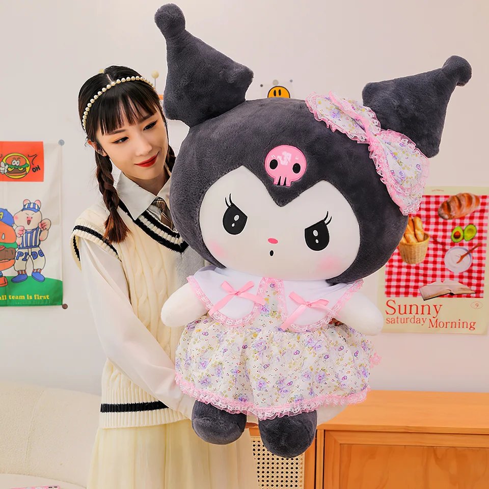 60 cm karikatúra Sanrio kuromi My Melody Plush Toy Kawaii banket sukňa plyšová mäkká suchá bábika roztomilý veľký vankúš k narodeninám darček k narodeninám