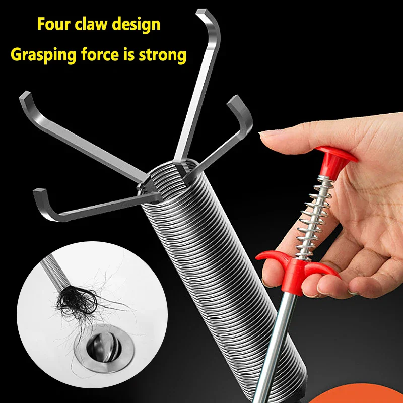 60 cm pružinové rúrky Bagring Tools, vypúšťací had, odtokové čistiace tyčinky upchatie odstraňovača čistiaceho prostriedku pre domácnosť pre kuchynské umývadlo Nástroj