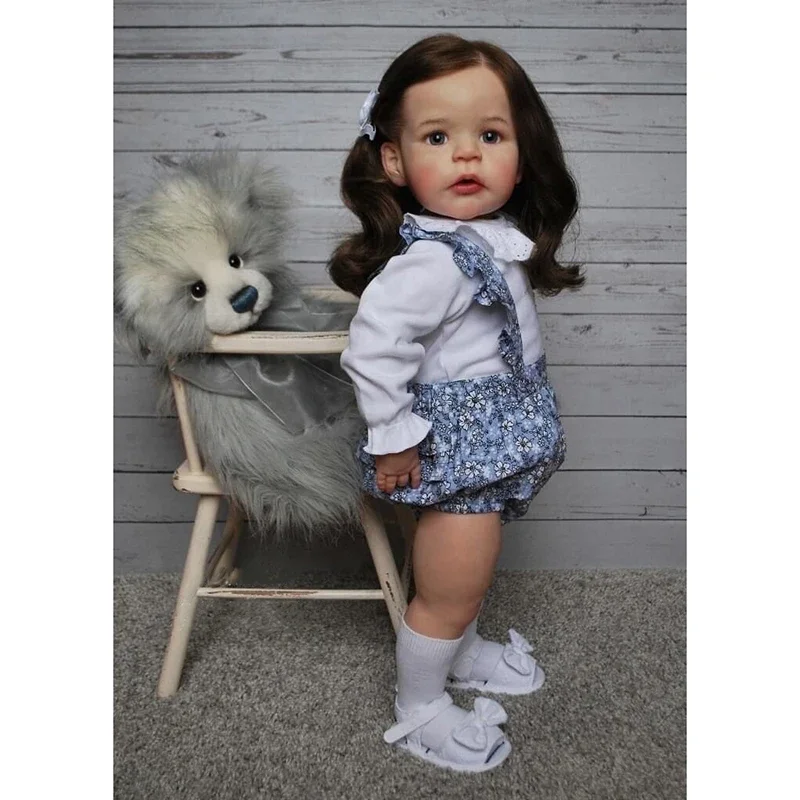 60 cm Reborn batoľa Lifellike Girl Doll, už maľované hotové sandie populárne záchranné mäkké dotyk 3D pokožka Art Doll