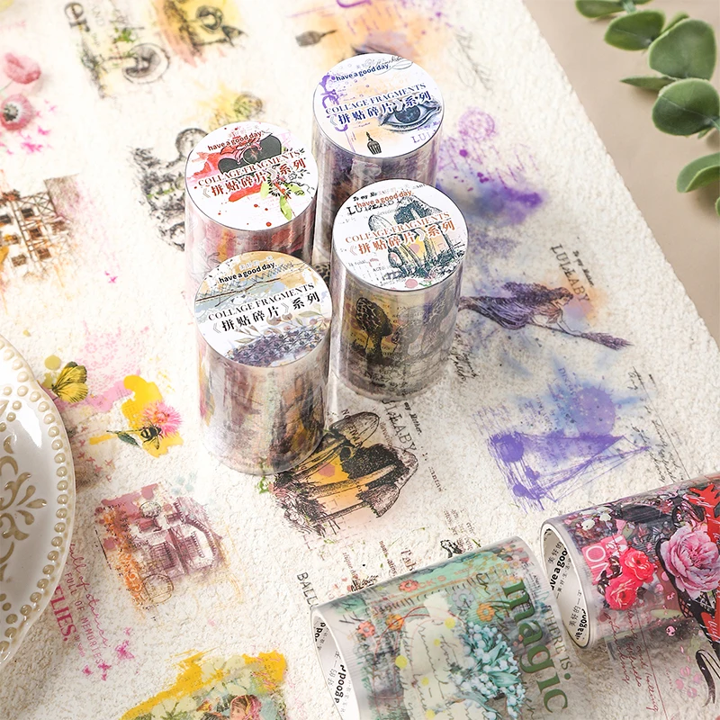 60 mm*2M kolážové fragmenty dekoratívna lepidla páska Retro rastlinná maskovanie umývacích pásky scrapbooking nálepky štítok