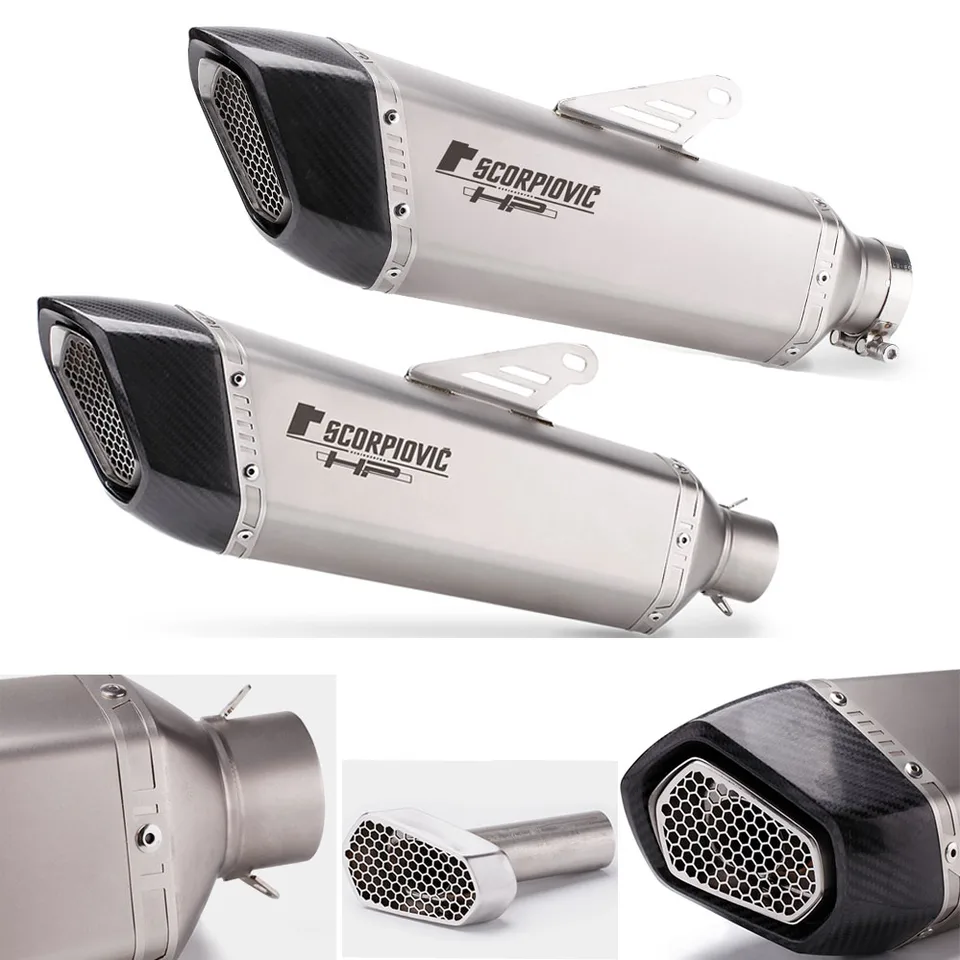 60 mm/51 mm motocyklové výfukové úniky modifikované tlmič z uhlíkových vlákien Obe strana pre BMW S1000RR R1200GS ZX10R TMAX 530 560 Z1000 R15