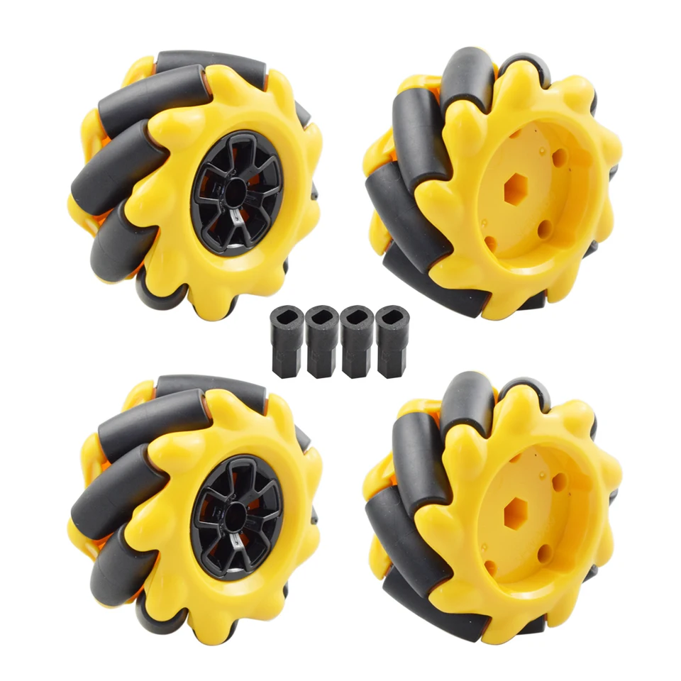 60 mm mecanum kolies Omni-smerná pneumatika s konektorom motora 4ks tt pre diely hračiek Arduino Raspberry Pi DIY RC