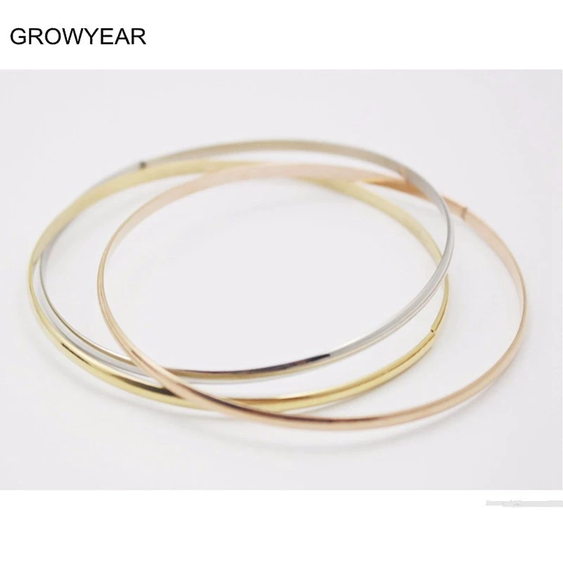 60 mm Simple Classic Tri Color 3pc Round Courless Ocele Catchlelets & Bangles Set pre ženy šperky