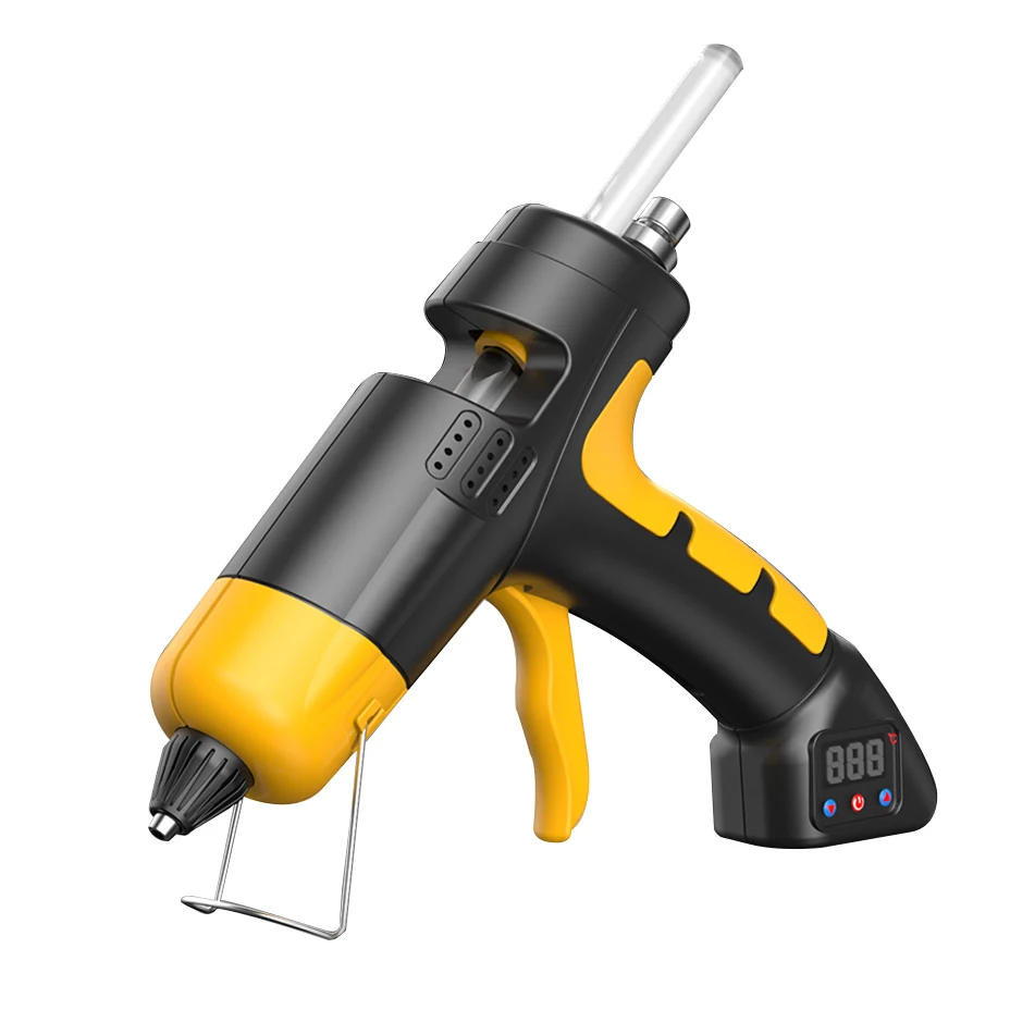 60 W bezdrôtová lítiová batéria Horúca tavenina Glue Glue Gun Digital Display Teplota Nastaviteľná použitie 7 mm lepiacu palicu bezdrôtový opravný nástroj