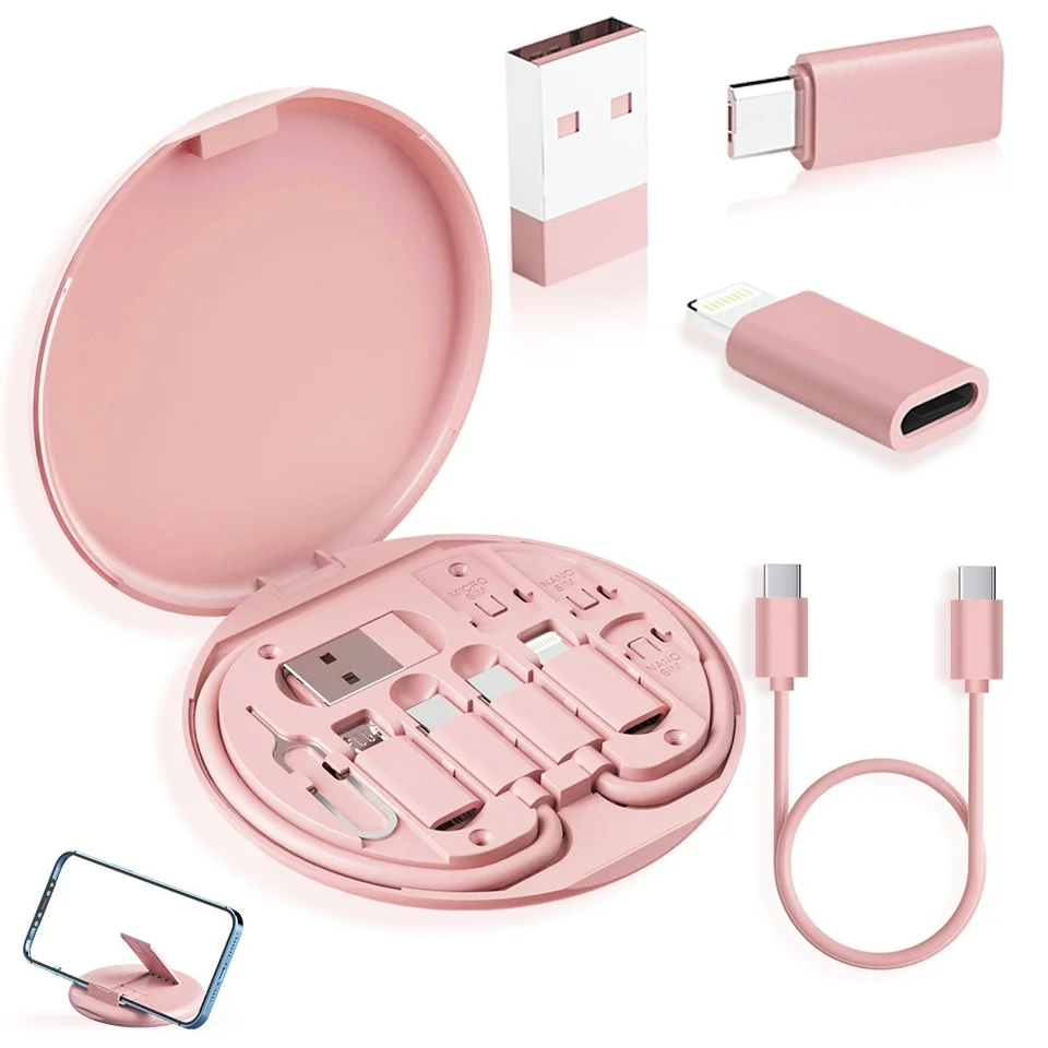 60 W Multi Type-C až USB C až Micro USB až Lighting Rýchle nabíjanie káblovej súpravy pre iPhone 14 13 15 15 Pro Dátový kábel Storage Box