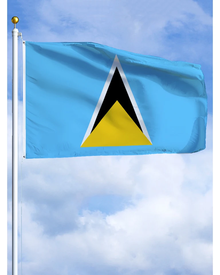 60 × 90 90x150 120 × 180 cm Svätá Lucia Iouanalao Hewanorra Emblem Vlajka Polyester tlačená bannerová gobelín pre výzdobu