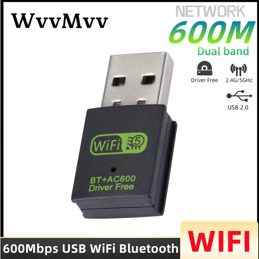 600 Mbps USB WiFi Adapter pre Bluetooth 5.0 Dual Band 2,4G/5GHz WiFi Dongle 802.11ac