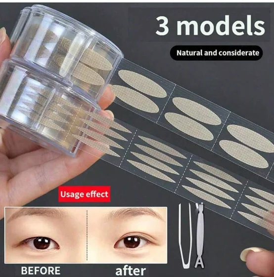 600 件 Odpady na očné výťahy Dvojité viečka na viečke Čisté šedé viečko Big Eyes Neviditeľné dvojité sklopné viečka na make -up náradia