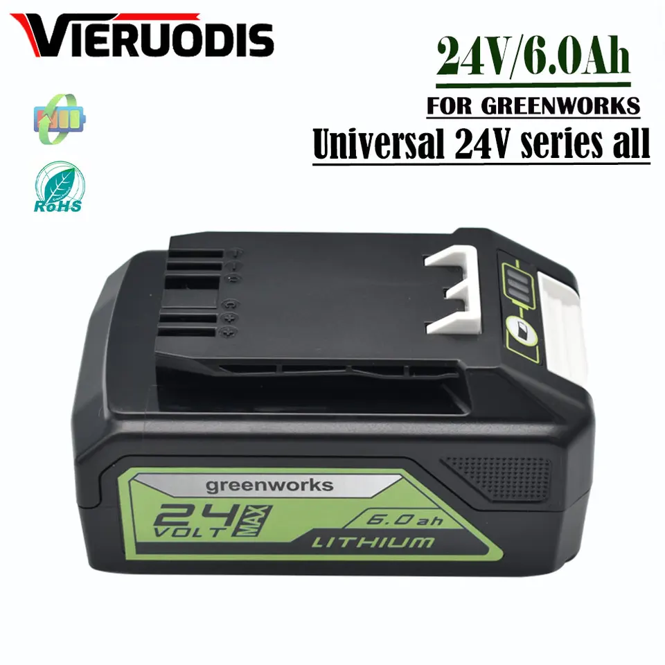 6000 mAh pre Greenworks 24V 6,0AH lítium -iónovej batérie (pre batériu GreenWorks) Pôvodný produkt je 100% úplne nový 29842 MO24B