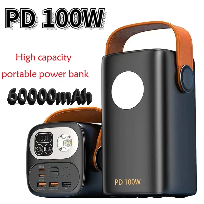 60000 mAh Veľká kapacita notebooku Power banka PD100W Prenosná externá záložná batéria Rýchla nabíjačka pre vonkajšie kemping iPhone 16