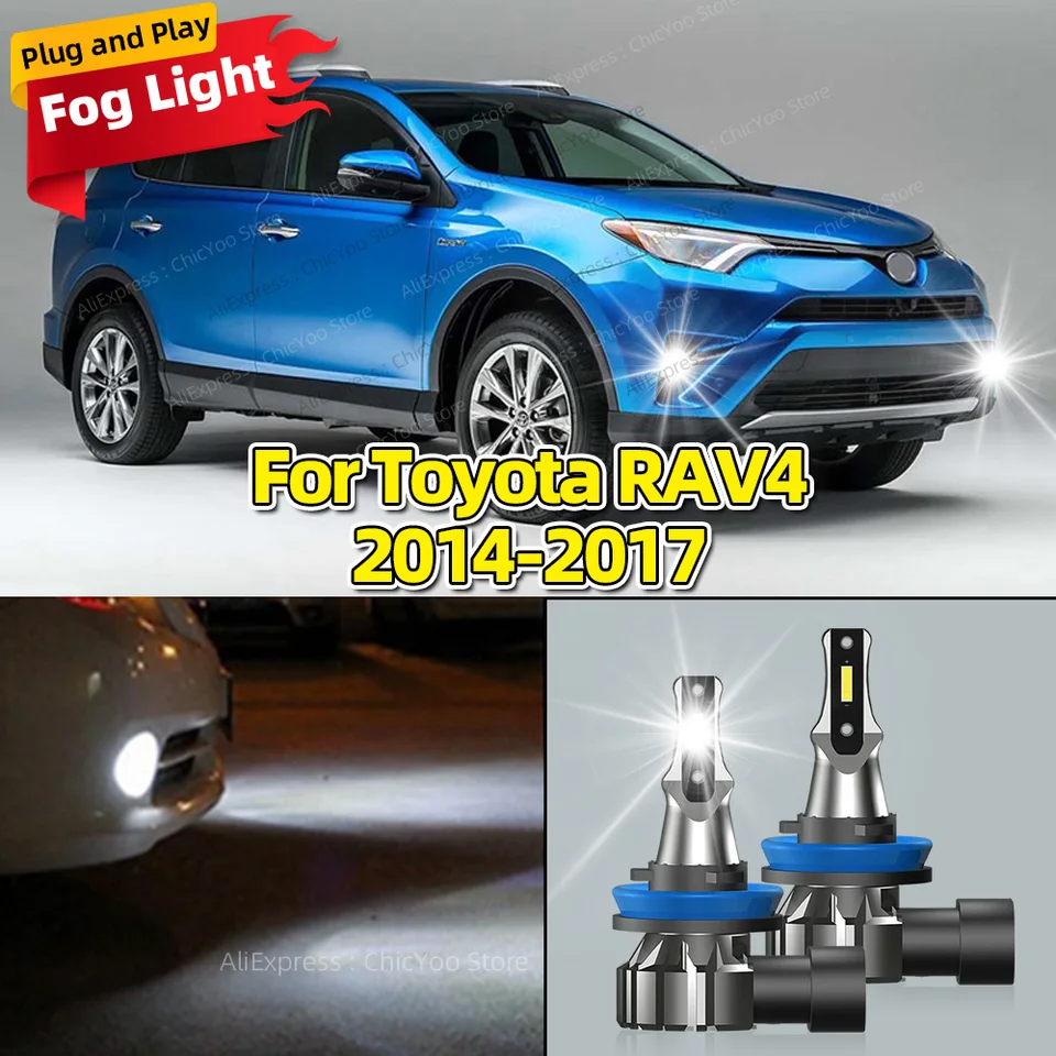 6000K LED predná hmlová lampa Auto žiarovka Bulbfor Toyota RAV4 2014 2015 2016 2016 Plug and hre s CSP Chip 20000LM