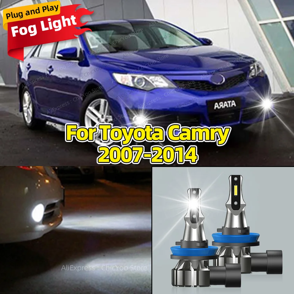 6000K LED predná hmlová žiarovka SVETLO SVETLA SVETLA PRE TOYOTA CAMRY 2007 2008 2009 2010 2010 2012 2012 2013 2014 s CSP ChIP 20000LM