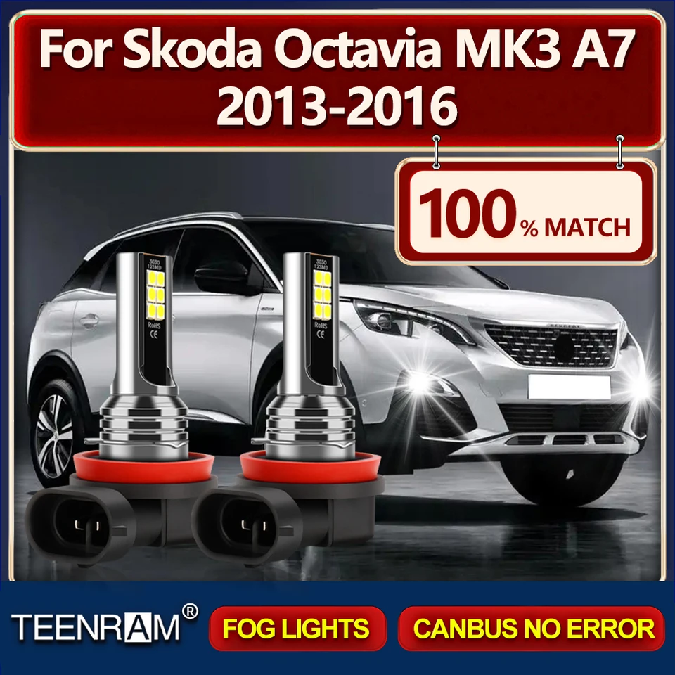 6000K WHITE H11 H1 H9 LED auto FOG Lights 20000LM Automatické hmlové žiarovky 12V.