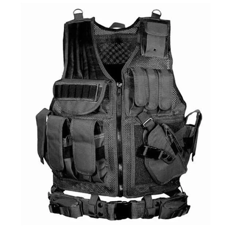 600d Molle Tactical Vest Mesh Combat Body Armor Armor bezpečnostný lov vonku CS War Game Airsoft Training Jacket nastaviteľný