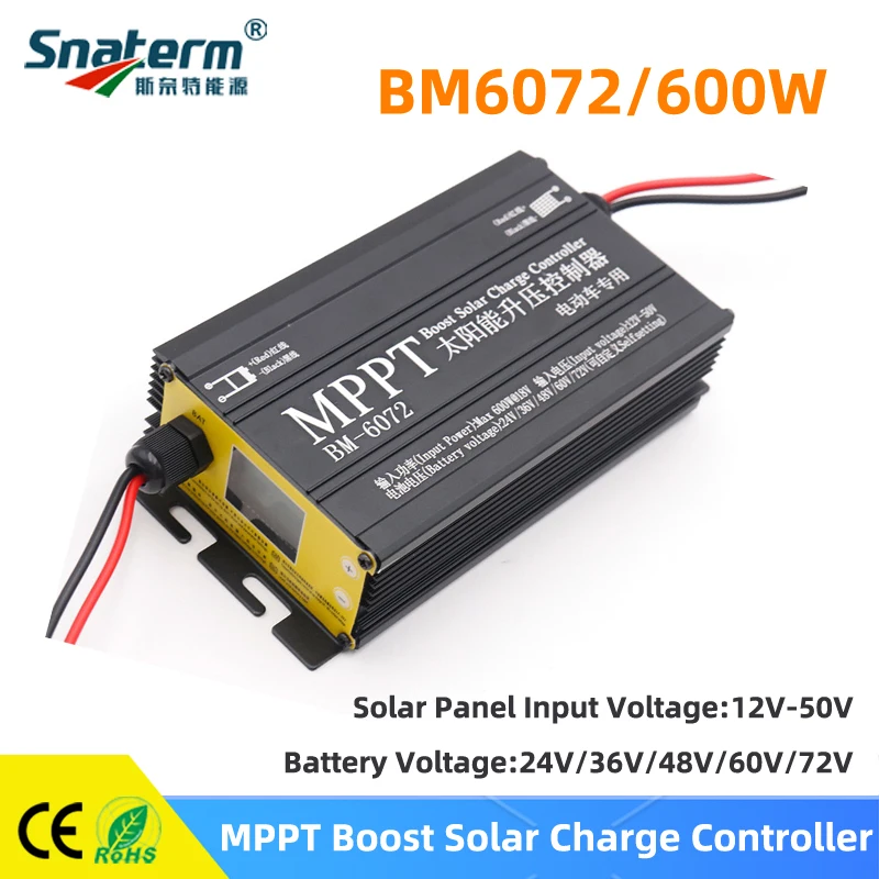 600W 24/36/48/60/72 V MPPT Solar Boost Controller Charger nabíjačku nabíjacie batérie Nabíjacie napätie PV Vstupné napätie 12v-50V