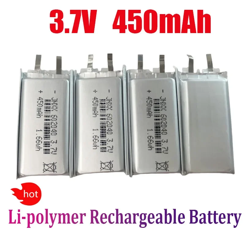 602040 3,7V 450 mAh lítium polymérne batérie Li-iónové nabíjateľné batérie buniek pre GPS MP3 MP4 MP5 CAR DVR Tachograph Suilphone