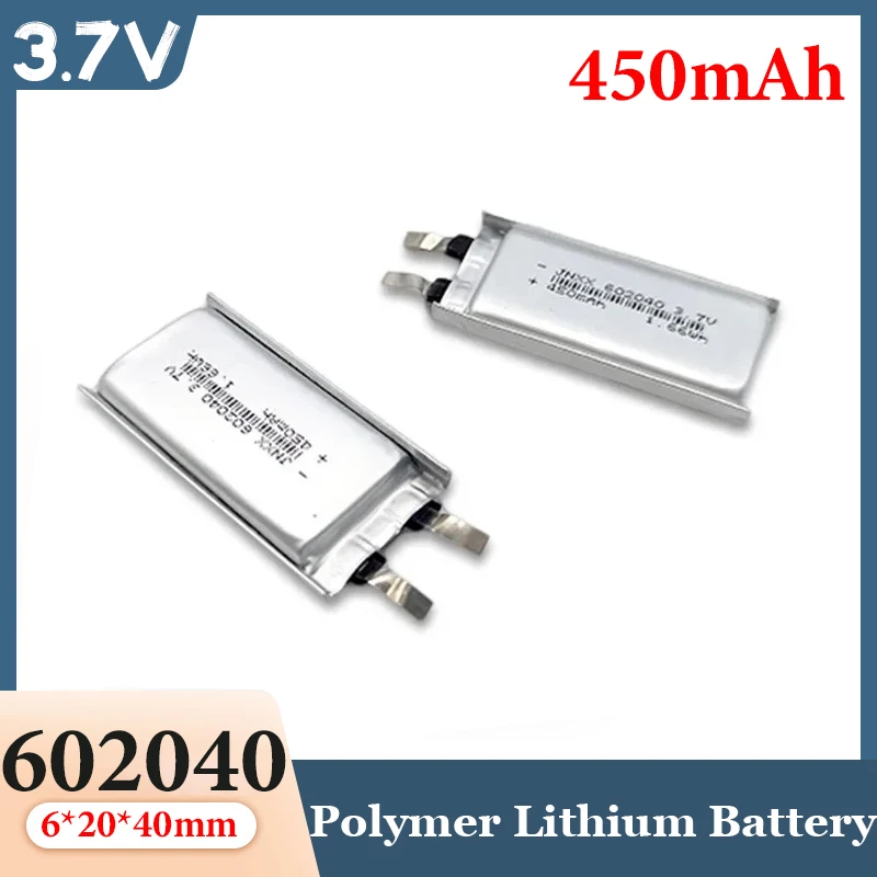 602040 3,7V 450 mAh lítium polyméru Li-ion Nabíjateľná batéria pre GPS MP3 MP4 MP5 CAR DVR DVR DASH CAM Headset GPS LI-ION batéria