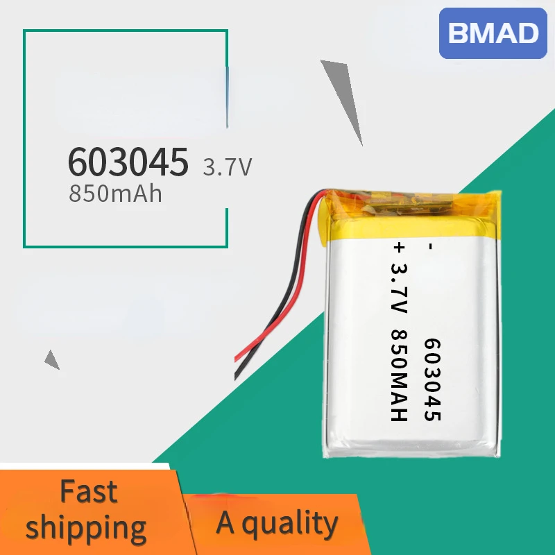 603045 3,7 V 850 mAh Polymérna lítiová batéria vhodná pre elektronické zariadenia GPS LED svetlo Svetlá baterka DIY DIY