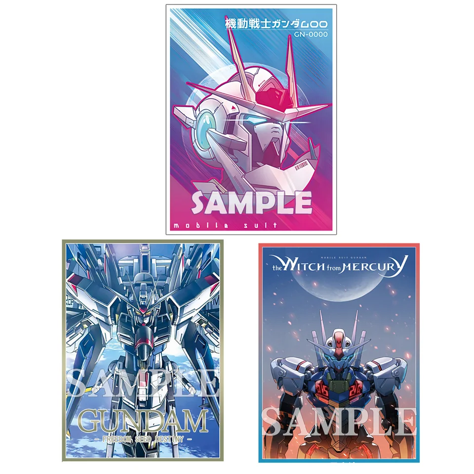 60ks Bandai Gundam Card Ruckves Strike Freedom Gundam Aerial Exia Figures Opcg PTCG Trading Cards Laser Shine Protector Case