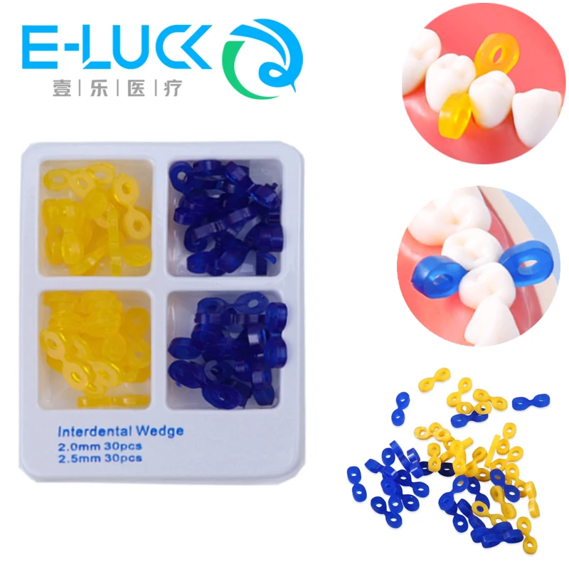 60ks/box Interdental Wedge Dental Elastic Fixing Wedge zuby oddeľovače gumy matica zubné príslušenstvo