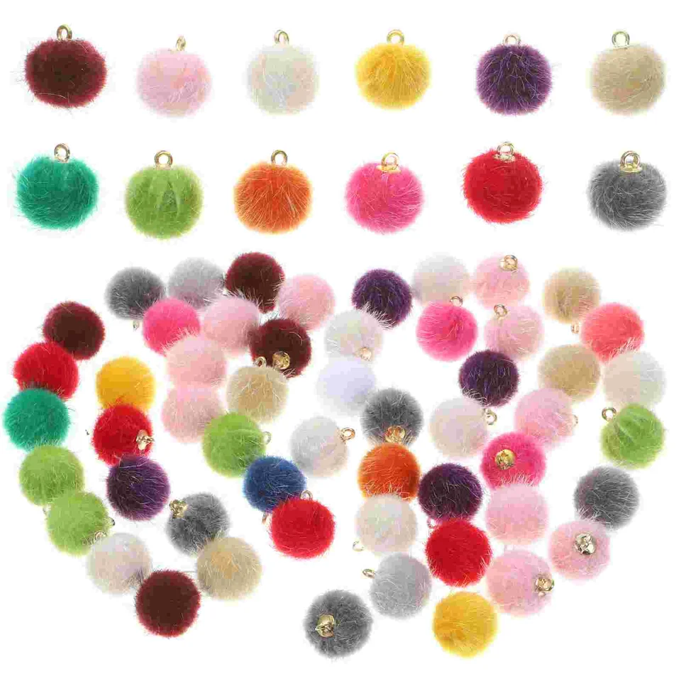 60ks malé pompoms kúzla DIY náušnice Náušnice Náklady prívesky na nadýchané gule DIY kúzla náušnice