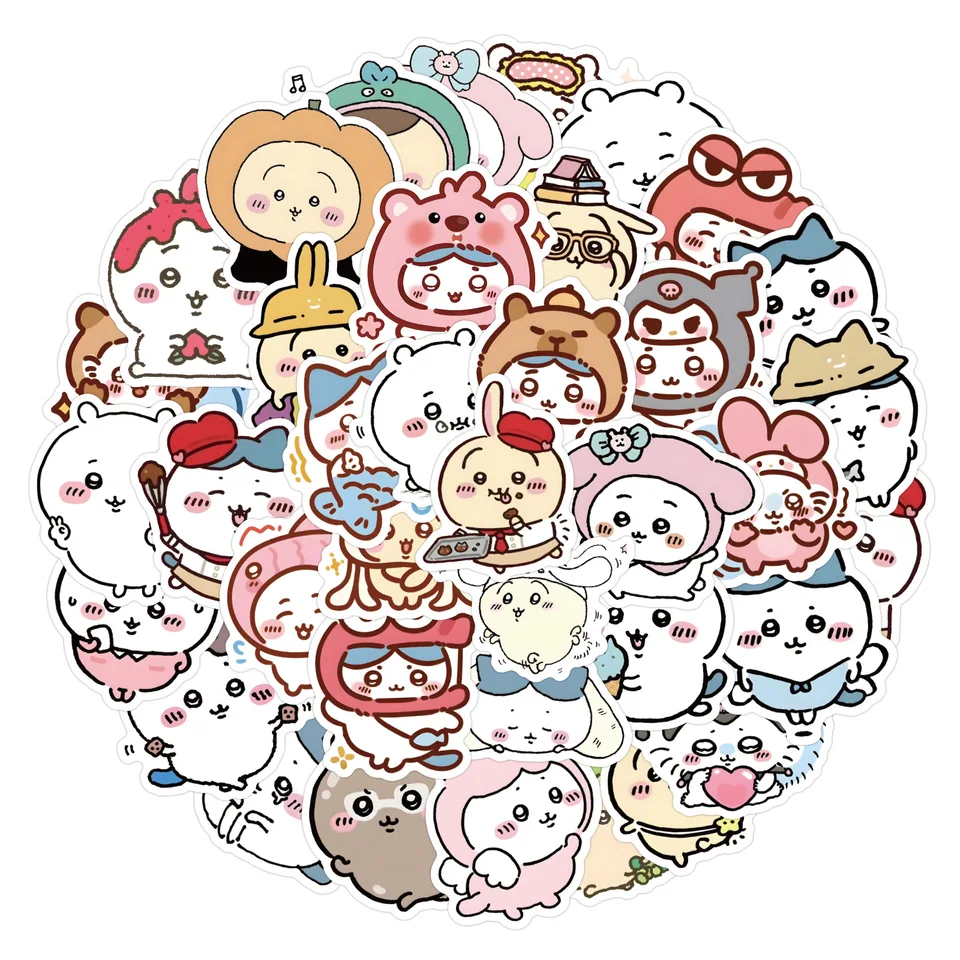 60ks New Chiikawa Avatar Usagi うさぎ Hachiware ハチワレ ちいかわ Karikačné nálepky graffiti pre mobilné telefónne a počítačové nálepky