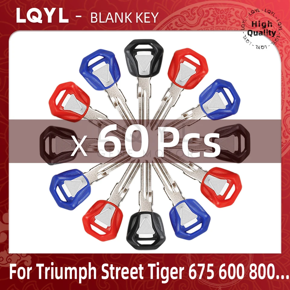 60ks prázdny kľúč na motocykli Vymeňte nezostrihané kľúče pre triumf Bonneville Bobber 675 T100 T120 T800 T900 Tiger 900 800 120