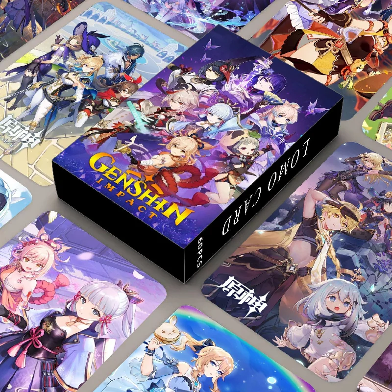 60ks/set Anime Game Genshin Impact Lomo Card Photo obojstranne kvalitný vysokokvalitný HD Photocard Fans Fans Collection Darček
