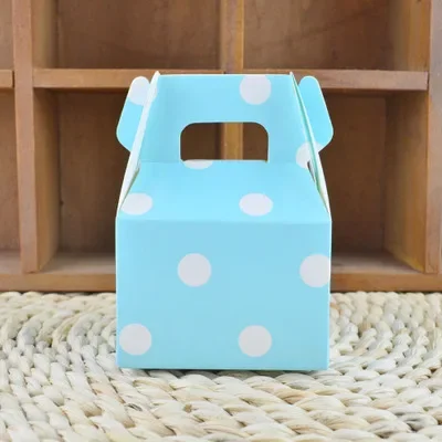 60ks/veľa (balenie 60) Farebné puntíky Tlačené papierové krabičky Candy Boxes Tašky Svadobné narodeniny Detské dekorácie Detské párty