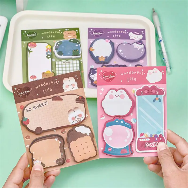 60Sheets Spimické poznámky roztomilé karikatúra farebná poznámka Pad ins Kawaii Stationaly Publikované karty jeho memorandé správy