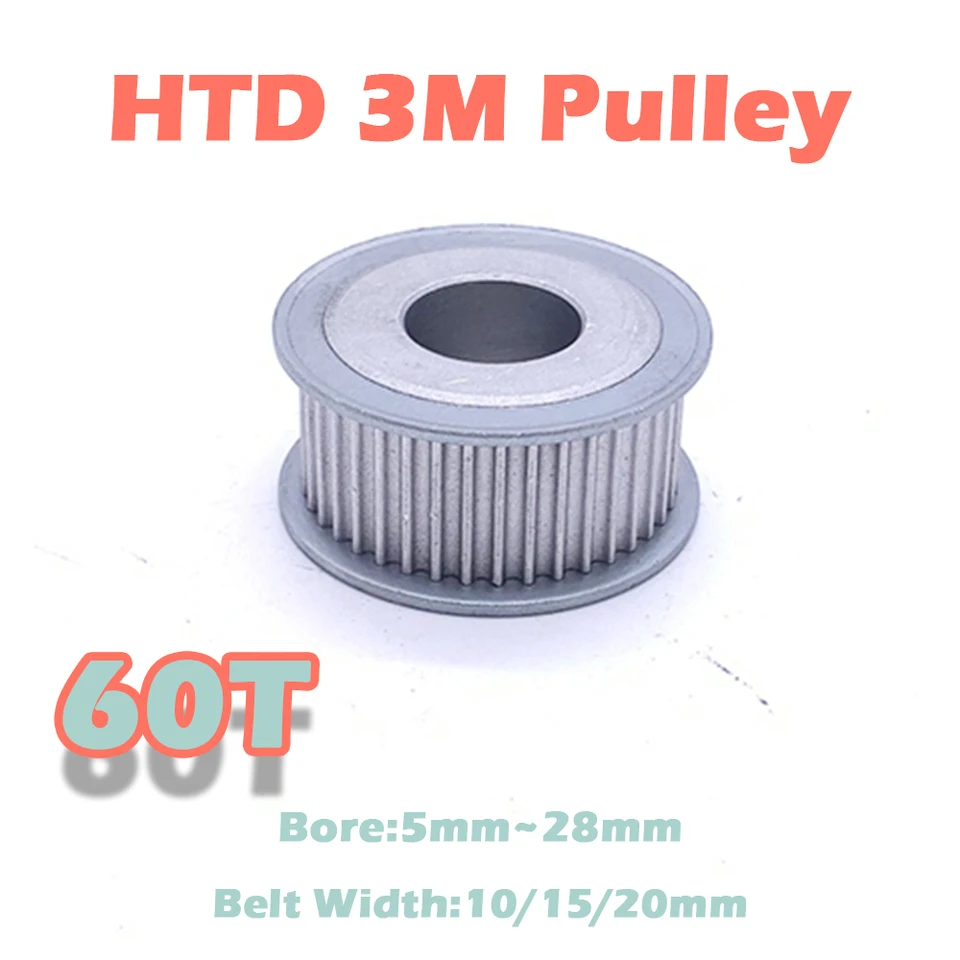 60T HTD 3M Časová kladka kladka 5 mm ~ 28 mm 60 zubov 3M Synchrónny šírka pásu kolesa 10 15 20 mm 60teth