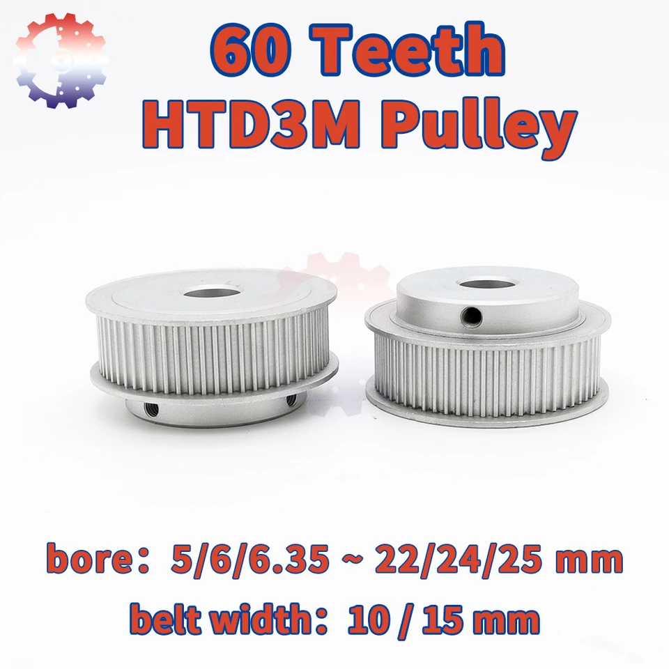 60teeth htd3m kladka 3M 60T Časová kladka kladka 5/6/8 ~ 22/22/24 // 25 mm 3M Synchrónna šírka pásu kolesa 10 15 mm Htd 3m 60 60 zubov kladka zubov