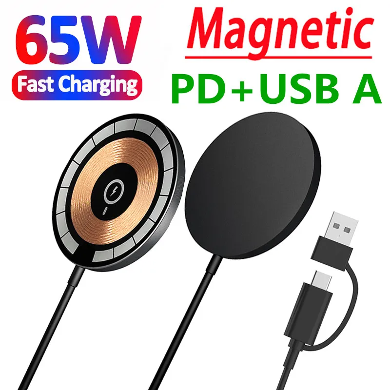 60W magnetická bezdrôtová nabíjačka pre iPhone 14 13 12 11 Pro Max Samsung Xiaomi Chargers Induction Rýchle nabíjanie Dock Station
