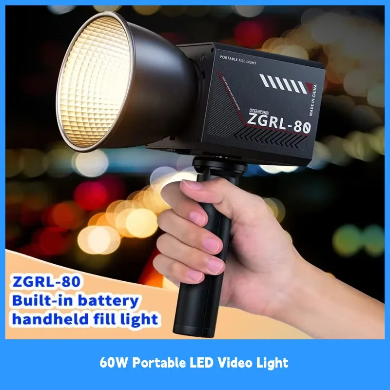 60W Pro prenosné LED video svetlo COB Bi-Color Photography Light 2800k-7500K prežitie ručného ručného snímania vonkajšieho snímacieho svetla