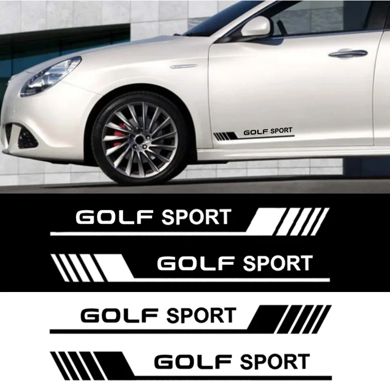 60x6cm vinylové dvere dverí dekoratívne nálepky Side zástera odznak pre VW Golf Logo Rline Gti Lavida Polo Passat Santana Jetta Sharan