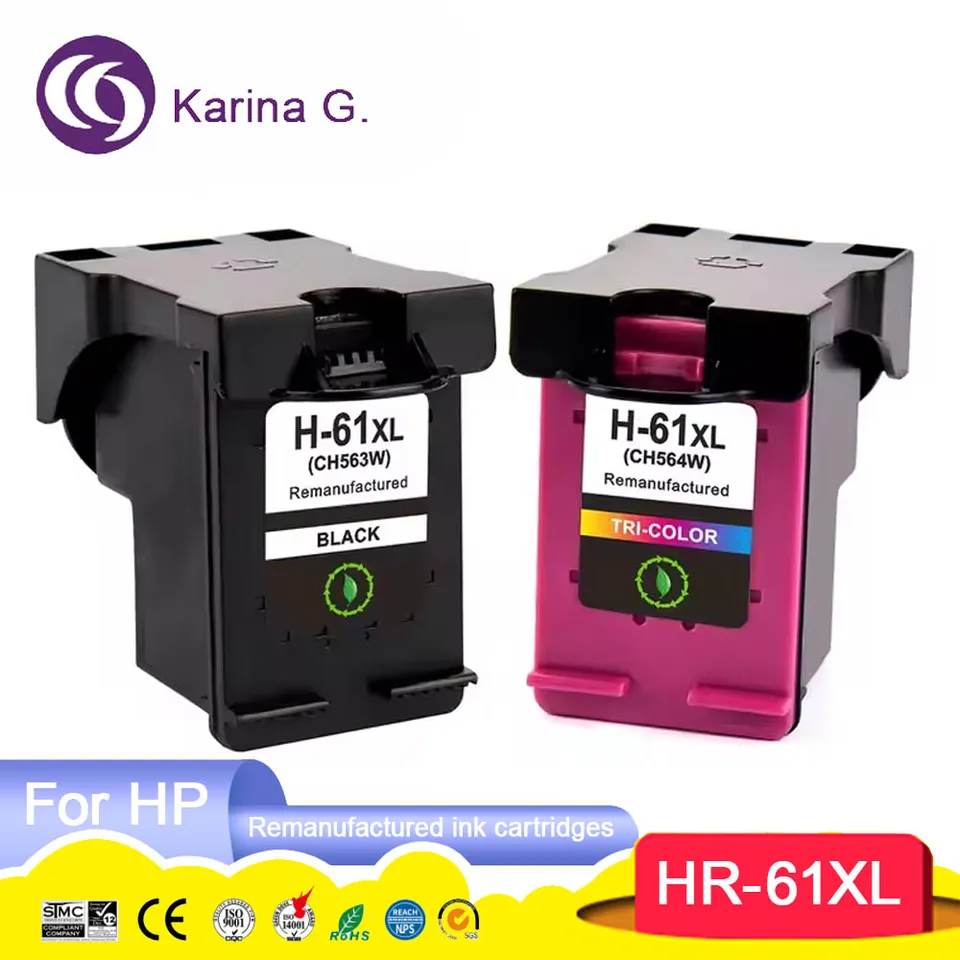 61 XL 61XL Premium čierna renasovaná farebná atramentová atramentová kazeta pre HP61 pre HP Deskjet 1510 1050 1000/1010/3000 3050 Tlačiareň