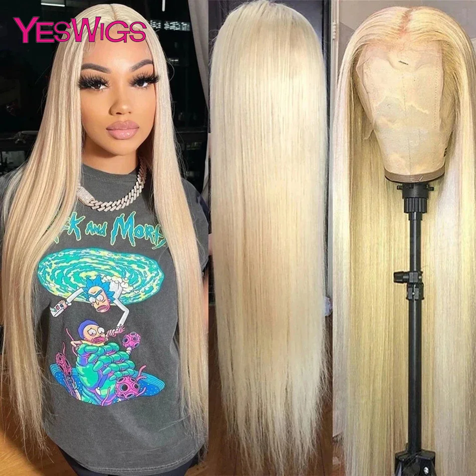 613 Blonde čipka predná parochňa 100% ľudské vlasy 13x6 HD Rovná 30 palcová čipka Čelná parochňa farby ľudských vlasov v predaji pred trom
