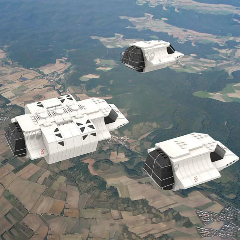 613ks dielov MOC Space Plan - Skyfighter Shuttle From V - Návštevníci TV Show Building Blocks DIY Classic Bricks Model Hračky Darčeky