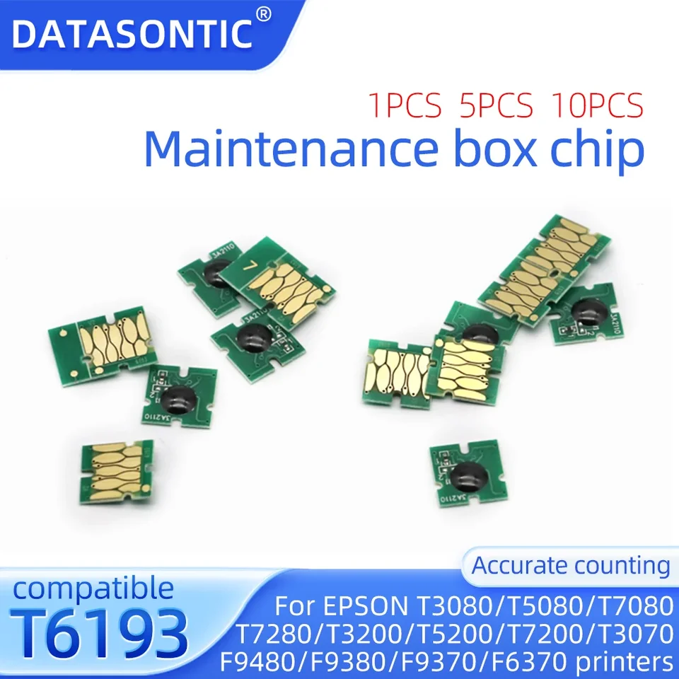 6193 T6193 Údržba Box Chip Kompatibilný pre Epson Surecolor F7080 F6000 F7000 F6070 F7070 B6080 B7080 F6380 F9480 Printe