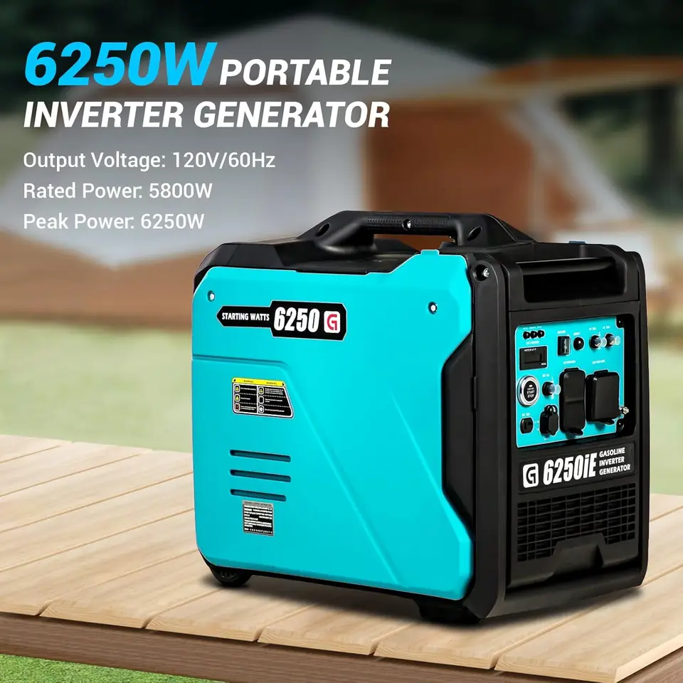 6250 W prenosný generátor meniča, vonkajšie energetické vybavenie, super tichý generátor, generátor poháňaný plynom pre núdzové použitie