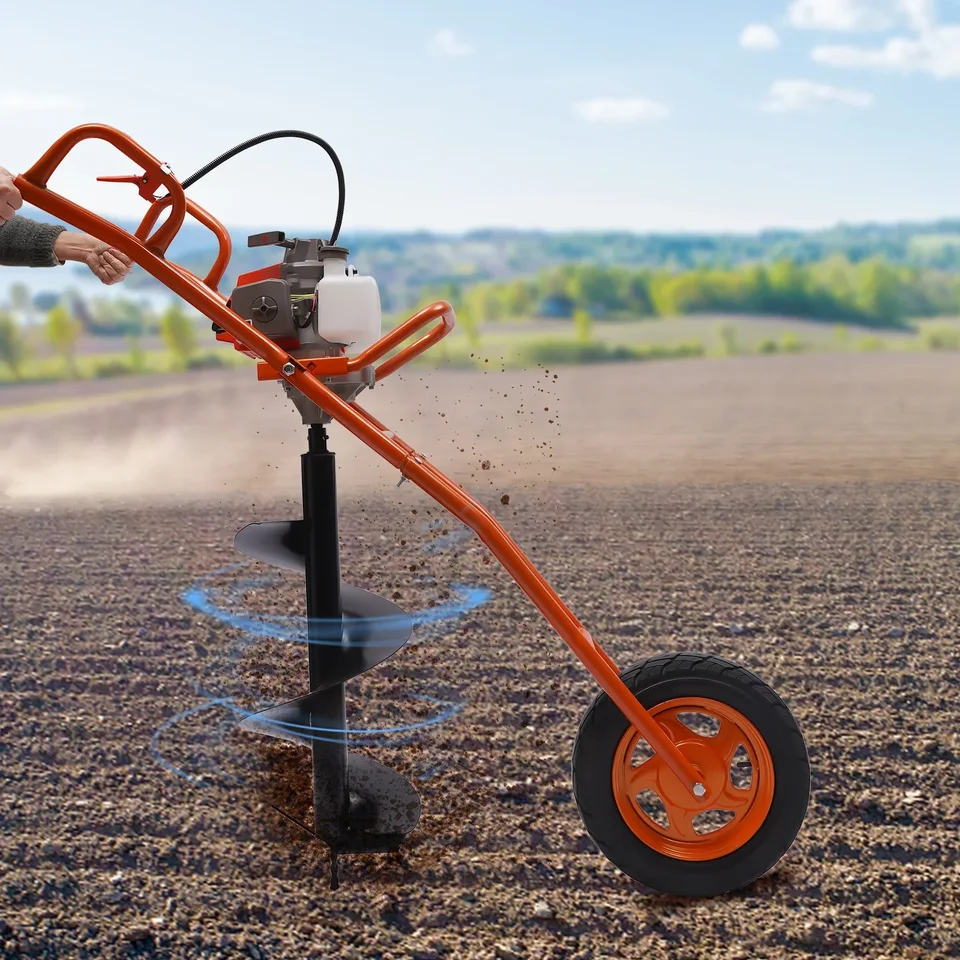 63 ccm po diere Digger Digger Gas poháňaný koliesko Zeme uzemňovacia vŕtačka + 11 
